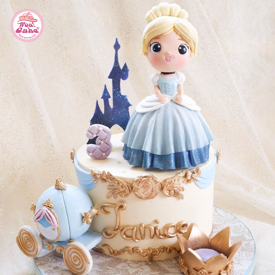 Bánh Kem Tạo Hình Fondant Búp Bê Elsa